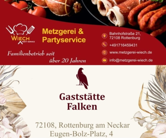 Sponsor der Narrenzunft Rottenburg e. V. - Metzgerei Wiech/ Falken