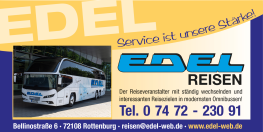 Sponsor der Narrenzunft Rottenburg e. V., Edel REISEN Rottenburg