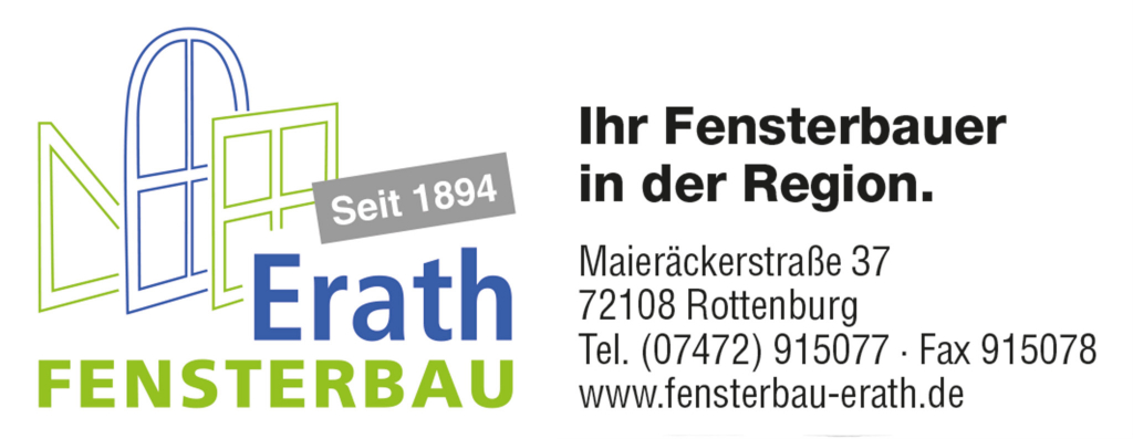 Sponsor der Narrenzunft Rottenburg e. V. - Erath Fensterbau